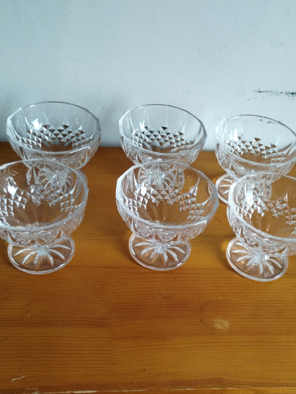 Crystal Dessert Coupes - Clear Glass Set of 6